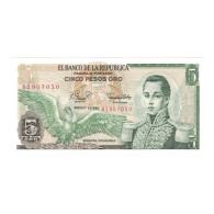 Billet, Colombie, 5 Pesos Oro, 1980, 1980-01-01, KM:406f, NEUF - Kolumbien