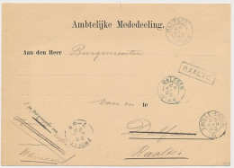 Trein Haltestempel Raalte 1888 - Briefe U. Dokumente