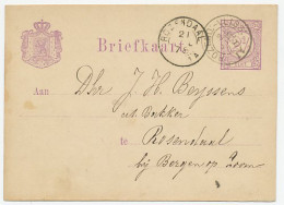 Trein Kleinrondstempel : Rozendaal - Vlissingen IV 1878 - Lettres & Documents