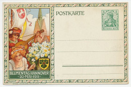 Postal Stationery Germany 1911 Guitar - Flower Day Hannover - Musique