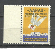 Switzerland SCHWEIZ 1938 Nationale Briefmarkenausstellung AARAU Vignette Werbemarke MNH - Filatelistische Tentoonstellingen