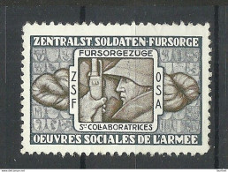 SCHWEIZ Switzerland Soldaten-F√ºrsorge Oeuvres Socales De L'Armee (*) MIlitary Vignette Charity Poster Stamp - Labels