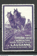 Schweiz Switzerland 1910 VII Exhibition Suisse D Agriculture Advertising Vignette Poster Stamp Reklamemarke * - Ongebruikt