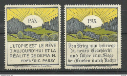 SCHWEIZ Switzerland Vignetten Werbemarken Pax Peace Frieden * German & French - Vignetten (Erinnophilie)