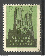 SCHWEIZ Switzerland Vignette Werbemarke Pax Veritas Libertas Justitia Cathedrale * - Kerken En Kathedralen