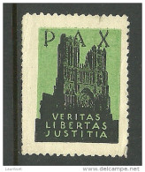 SCHWEIZ Switzerland Vignette Werbemarke Pax Veritas Libertas Justitia Cathedrale * - Kirchen U. Kathedralen