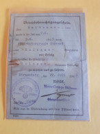 Betriebsberchttigungschein Holzgaz 1943 Strasbourg MOTOR GRUPPE SUDWEST - Tarjetas De Membresía
