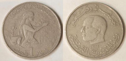 Tunesien - Tunisia 1 Dinar Münze/Coin 1976   (9552 - Autres – Afrique