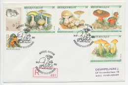 Registered Cover / Postmark Belgium 1991 Mushroom - Funghi