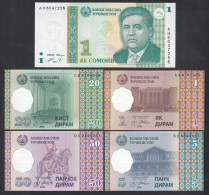 TADSHIKISTAN - TAJIKISTAN 1, 1, 5, 20, 50 Dirams Banknoten 1999 UNC (1)   (31875 - Otros – Asia