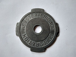 Token Adaptateur Vinyl 45 Tr/min. En Métal - Webster Corporation Chicago - 1950 -  BE - Profesionales/De Sociedad