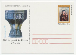 Postal Stationery Poland 1995 Baptismal Font - Autres & Non Classés