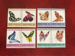 SAINTE LUCIE 1985 8v Neuf MNH ** Mi 732 / 739  Mariposa Butterfly Borboleta Schmetterlinge Farfalla SAINT LUCIA - Mariposas
