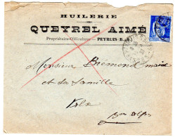 1939  "  QUEYREL Aimé  Huilerie à PEYRUIS 04 "  Envoyée à VOLX 04 - Cartas & Documentos