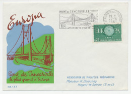 Cover / Postmark France 1961 Bridge - Pont De Tancarville - Puentes