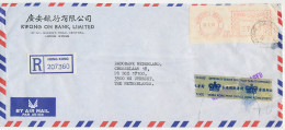 Registered Damaged Mail Cover Hong Kong - Netherlands 1987 Received Damaged - Officially Sealed - Label / Tape - Ohne Zuordnung