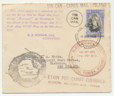 Cover / Postmark Tonga Niuafoou Island 1939 Tin Can Canoe Mail - Altri & Non Classificati