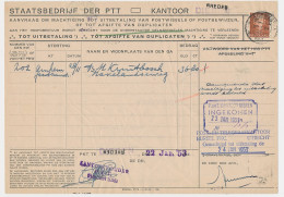 Em. En Face Rheden 1953 - Machtiging Tot Uitbetaling Postwissel - Unclassified