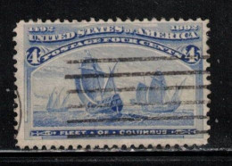 UNITED STATES Scott # 233 Used - Ships - Columbus' Fleet - Used Stamps