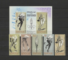 Burundi 1964 Olympic Games Innsbruck Set Of 5 + S/s Imperf. MNH -scarce- - Invierno 1964: Innsbruck