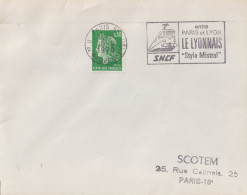 FT 23 . 75 . Paris . SNCF . Le Lyonnais . Affranchissement . Mistral . 1970 . - Mechanical Postmarks (Advertisement)