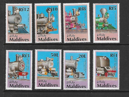 MALDIVES 1990 TRAINS YVERT N°1289/1292-1315/1321 NEUF MNH** - Trenes