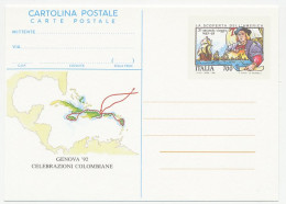 Postal Stationery Italy 1992 Discovery Of America - Explorateurs