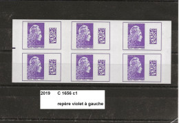 Variété Carnet De 2019 Neuf** Y&T N° C 1656 C1 Repère Violet à Gauche - Booklets