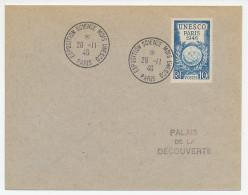 Cover / Postmark France 1946 Science Exhibition - UNESCO - United Nations - ONU