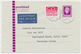 Postblad G. 24 / Bijfrankering Assen - USA 1979 - Material Postal
