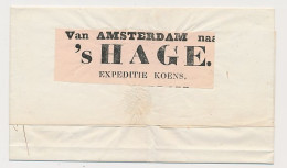 Amsterdam - Den Haag 1850 - Expeditie Koens - ...-1852 Préphilatélie