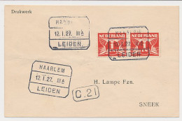 Treinblokstempel : Haarlem - Leiden IIIA 1927 - Zonder Classificatie
