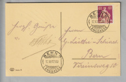 CH Helvetia Mit Schwert 1912-12-12 Bern9 AK "Schnapszahl" - Storia Postale
