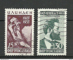 Jugoslawien JUGOSLAVIJA 1953 Michel 731 - 732 O Aufstand In Makedonien - Usados