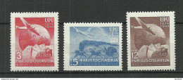 JUGOSLAVIJA 1949 Michel 578 - 580 * UPU Weltpostverein Lokomotive Flugzeug Postkutsche - UPU (Union Postale Universelle)