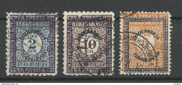 Jugoslavija SERBIEN SERBIA Croatia 1933 Portomarken Postage Due, 3 Stamps With Overprint, O - Strafport