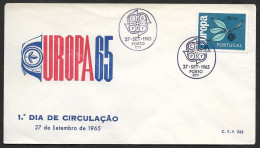 Portugal Europa CEPT 1965 FDC Cachet Porto Oporto Postmark - 1965