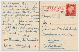 Briefkaart G. 295 B Utrecht - Zwitserland 1949 - Entiers Postaux