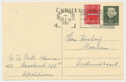 Briefkaart G. 313 / Bijfrankering Apeldoorn - Dedemsvaart 1957 - Ganzsachen