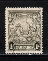 BARBADOS Scott # 200a Used - Olive Green Shade - Barbades (...-1966)