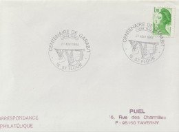 FT 21 . 15 . Saint Flour . Centenaire De Garabit . 29 08 1984 . Enveloppe . Oblitération . - Matasellos Conmemorativos