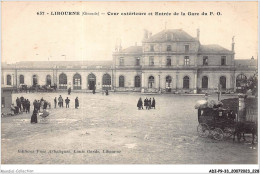 ADIP9-33-0849 - LIBOURNE - Cour Extérieur Et Entrée De La Gare Du P O - Libourne