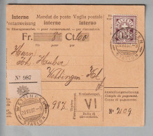 CH Heimat AG Wettingen 1907-07-20 Wertziffer 15Rp. SBK#85 Postanweisung - Covers & Documents