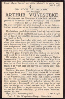 Doodsprentje / Image Mortuaire Arthur Vuylsteke - Sioen Moorslede 1866-1934 - Obituary Notices