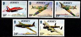 Jersey 1990 - Mi.Nr. 524 - 528 - Postfrisch MNH - Flugzeuge Airplanes Military Militaria - Flugzeuge