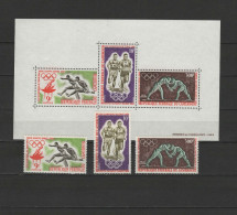 Cameroon - Cameroun 1964 Olympic Games Tokyo, Athletics, Wrestling Set Of 3 + S/s MNH - Zomer 1964: Tokyo