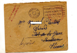 Lettre Franchise Flamme Paris XI Fleurs De France - Mechanical Postmarks (Advertisement)