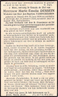Doodsprentje / Image Mortuaire Marie Dessein - Vanryckeghem Geluwe Kortrijk 1859-1938 - Décès