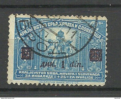 Jugoslavia SERBIEN SERBIA Croatia Slovenia 1922 Michel 164 B (Aufdruck Dunkelbraunlila) O - Usati