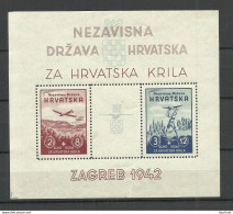 CROATIA Kroatien 1942 Hrvatska Block 2 MNH/MH (stamps Are MNH/**) - Croatie